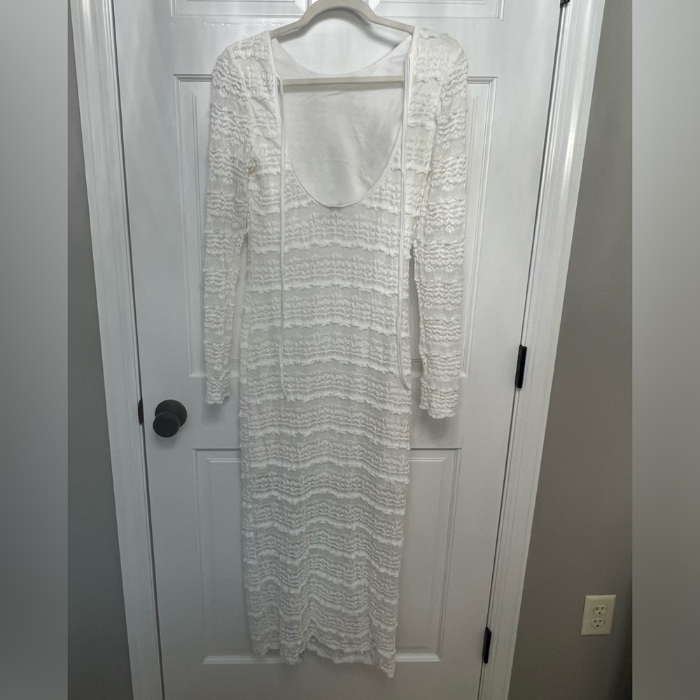 SHEIN VCAY Solid Lace Bodycon Dress - Picture 14 of 14